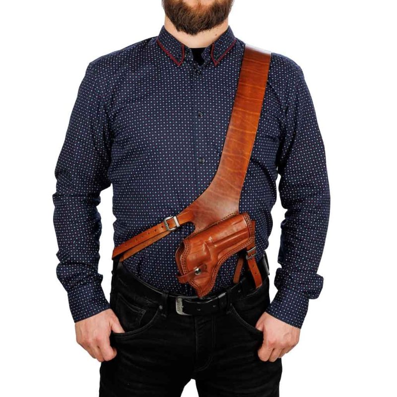 Heritage Convertible Leather Shoulder Holster - front view 1