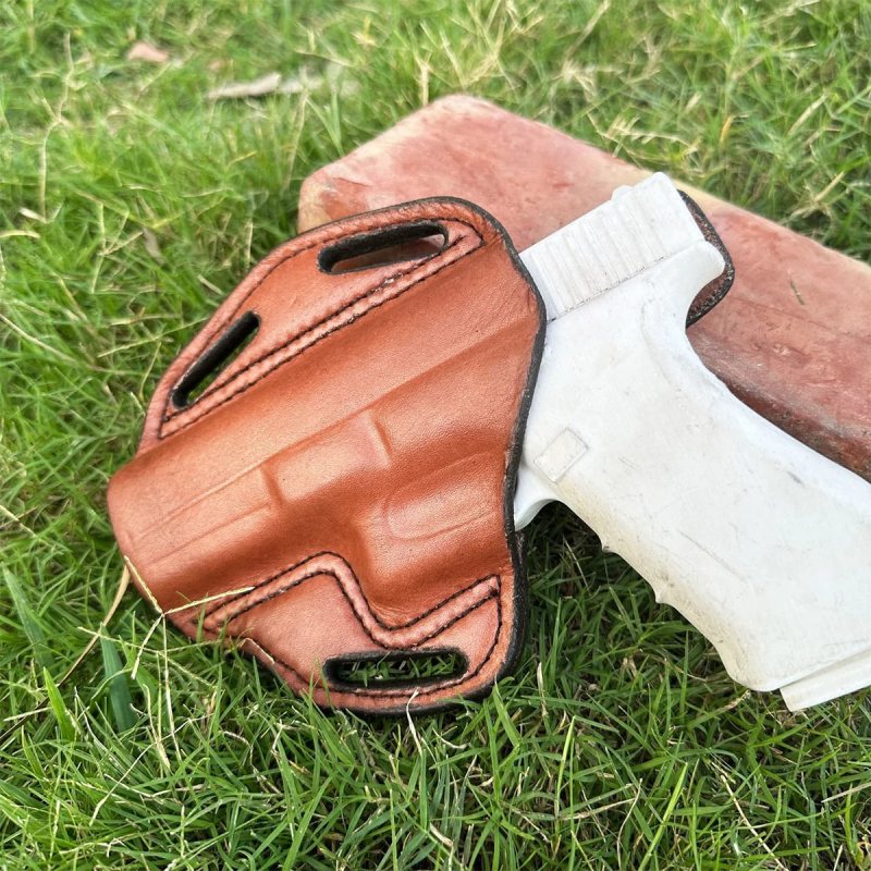 OWB Leather Gun Holster With Custom Molding - Premium Handcrafted Multiple Position Carry Leather Holster