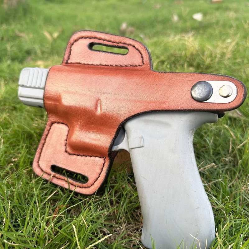 Premium Handcrafted OWB Leather Gun Holster - Custom Molded Leather Holster Perfect Fit and Security with Reinforced Steel Thumb Break
