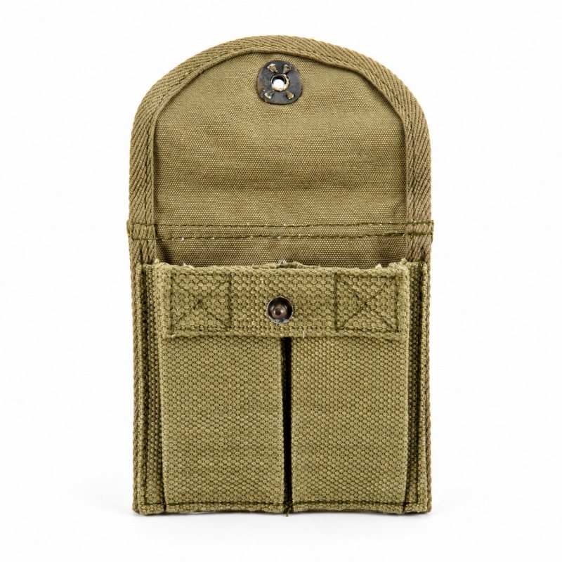 M1 Carbine Canvas Buttstock Magazine Pouch - Light Olive Drab - Full empty pouch with flap open