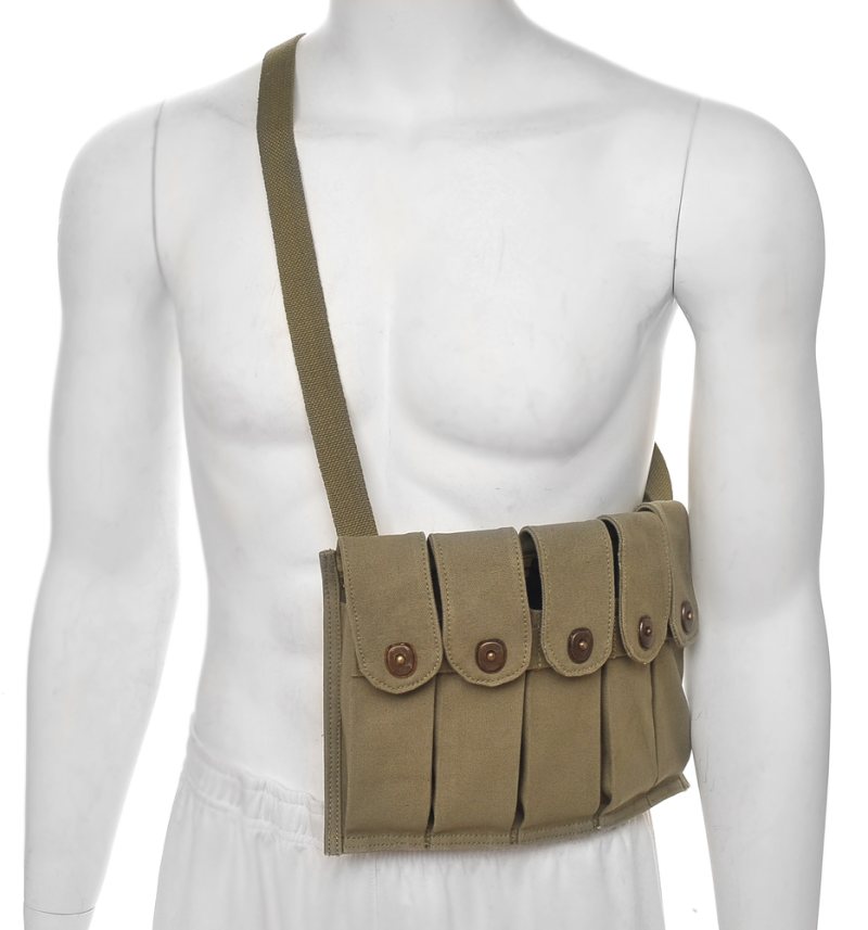 M1 Carbine Rigger-Style Five-Cell Magazine Pouch with Shoulder Strap - View 1