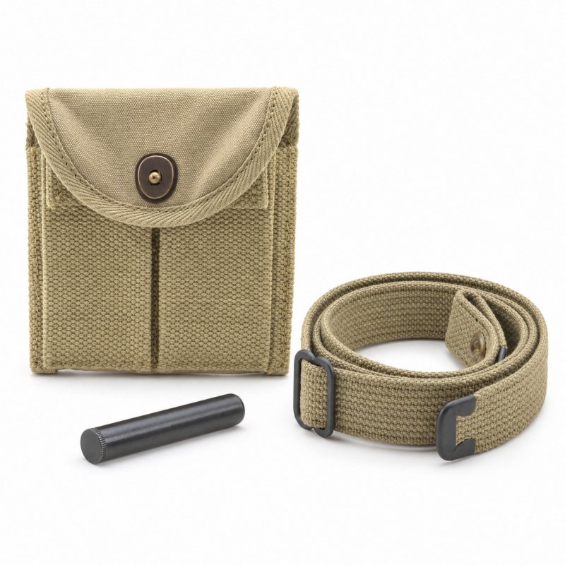 M1 Carbine Sling, Oiler and Buttstock Pouch Set - Khaki - Complete unbranded accessory set