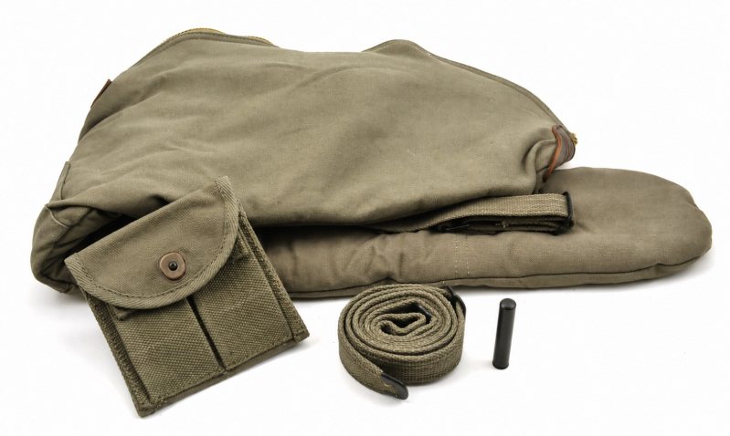 M1 Carbine Sling, Oiler, Buttstock Pouch and Fleece-Lined Case Set - Olive Drab - View 1