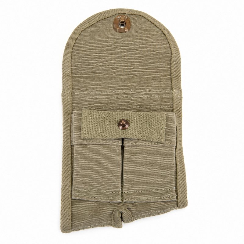 M1 Garand Buttstock Clip Pouch - Light Olive Drab, Right-Handed - Full empty pouch with flap open