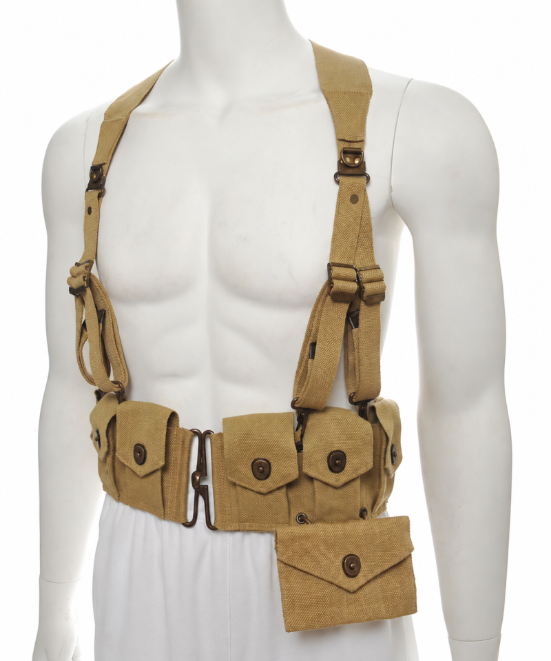 M1923 Cartridge Belt, Suspenders and First Aid Pouch Set - Khaki - View 1