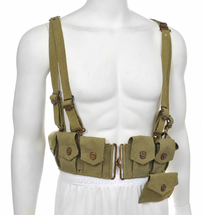 M1923 Cartridge Belt, Suspenders and First Aid Pouch Set - Light Olive Drab - View 1