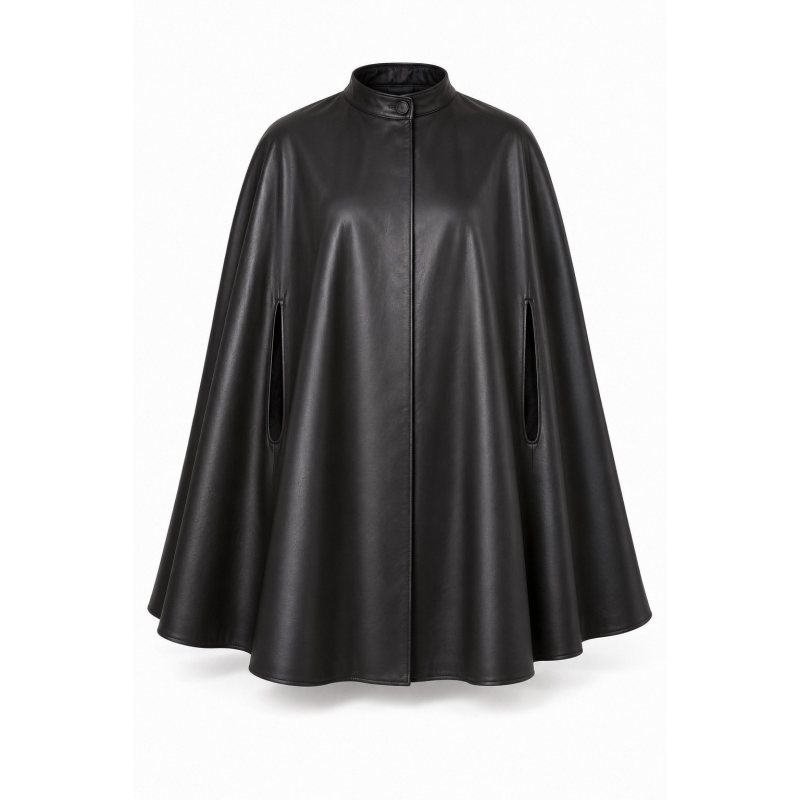 Leder-Cape nach Mass - Vorderseite mit Armöffnungen