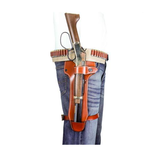 Mares Leg leather holster rig shown worn