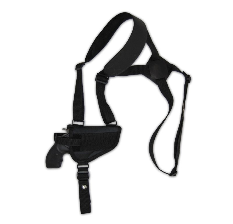 Black Nylon Horizontal Shoulder Holster – Single Pistol