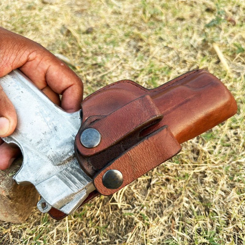 Brown IWB Leather Holster – Snap Belt Loops