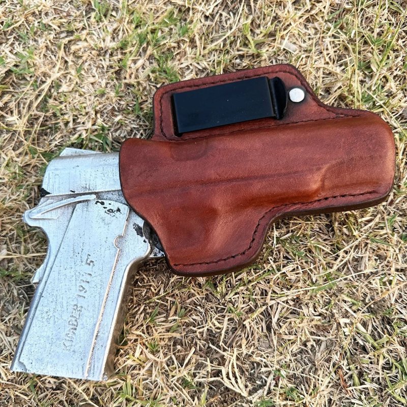 Brown IWB Leather Holster w/ Magazine Pouch (Clip)
