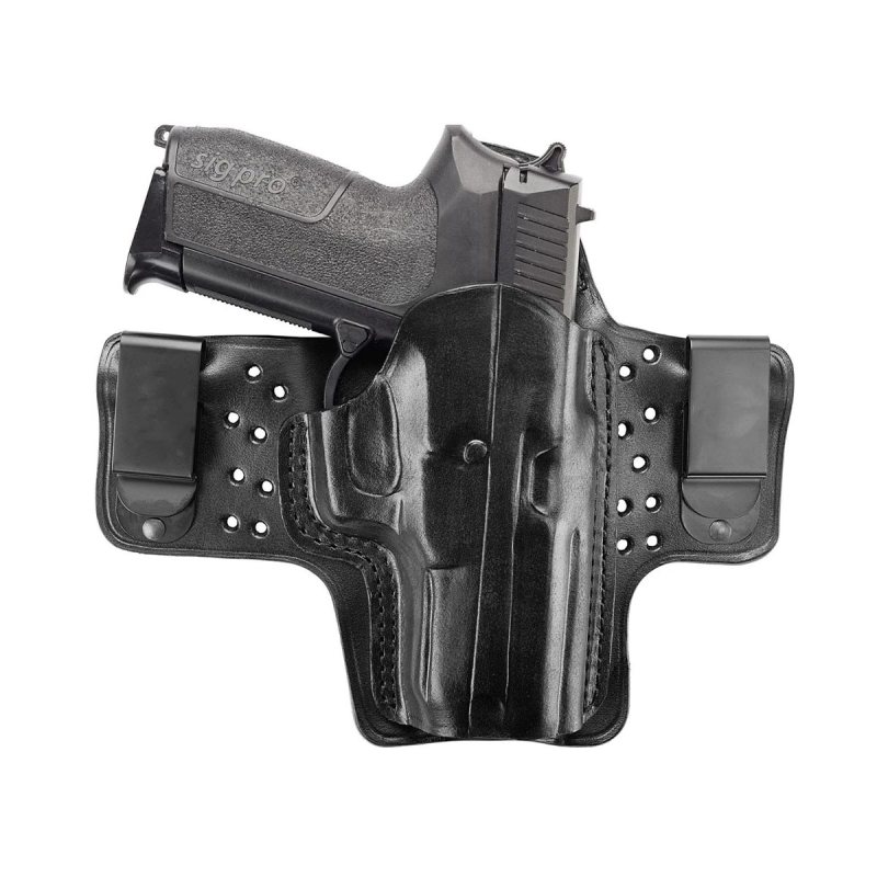 Black Airflow IWB Leather Holster-Dual Clips