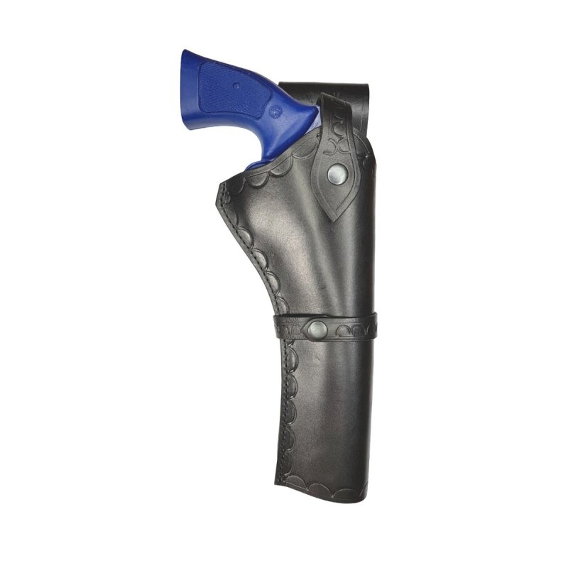 OWB Belt Carry Black Leather Revolver Holster