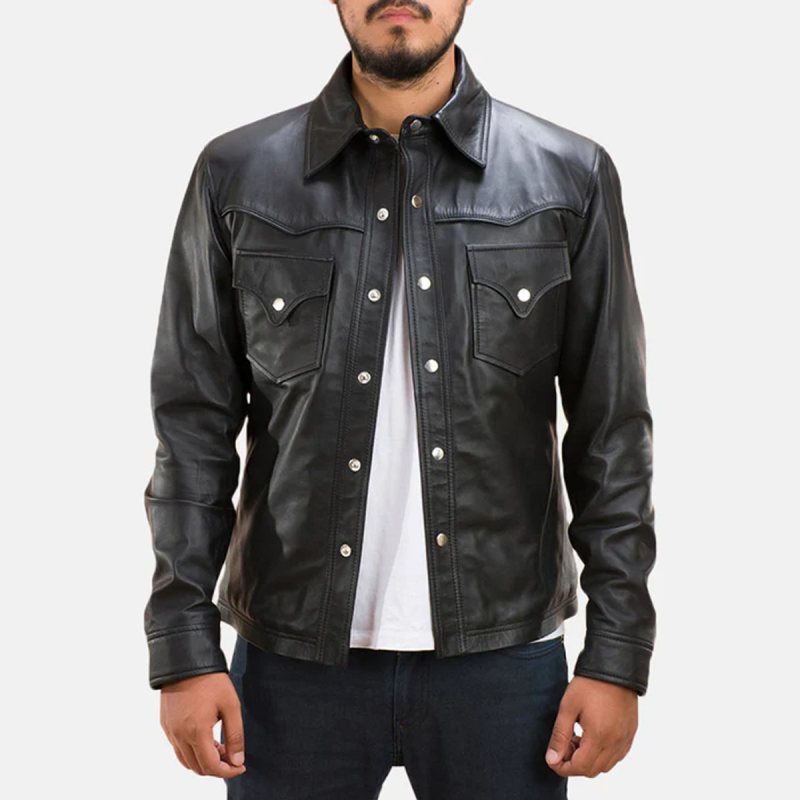 Ranchson Black Leather Shirt