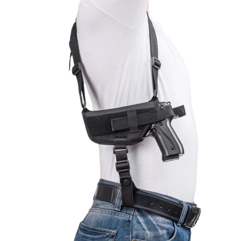 Black Nylon Horizontal Shoulder Holster – Mag Pouch