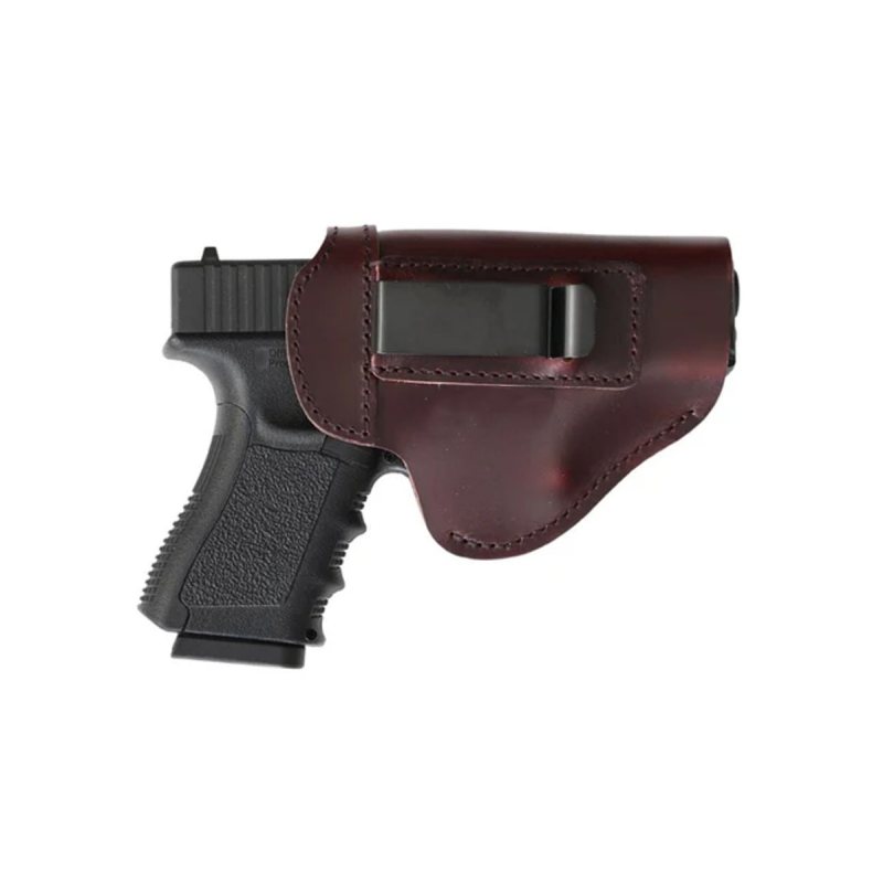 Burgundy Leather IWB Holster With Steel Clip