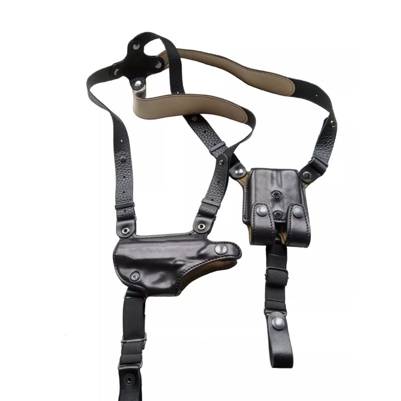 Black Leather Shoulder Holster for Makarov Pistol