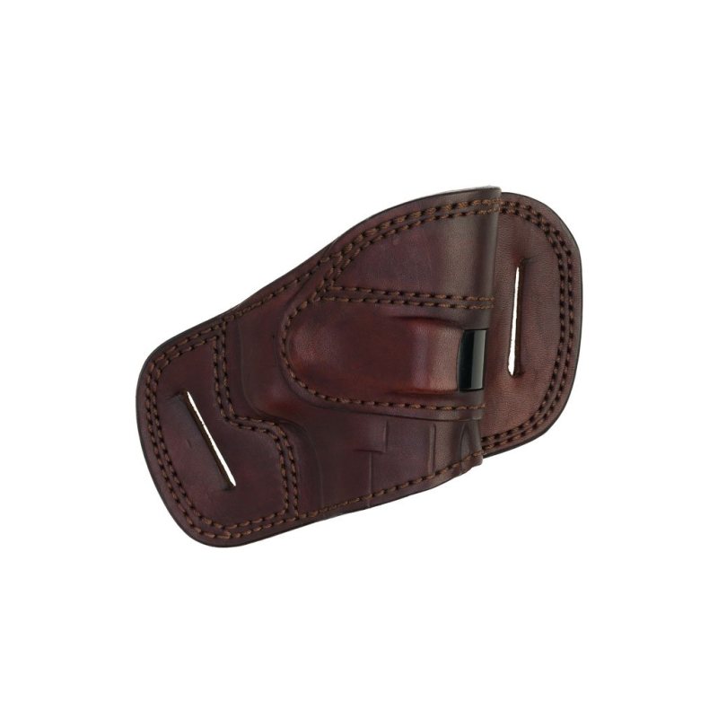 Springlock Short-Body Leather Belt Holster - front view 1