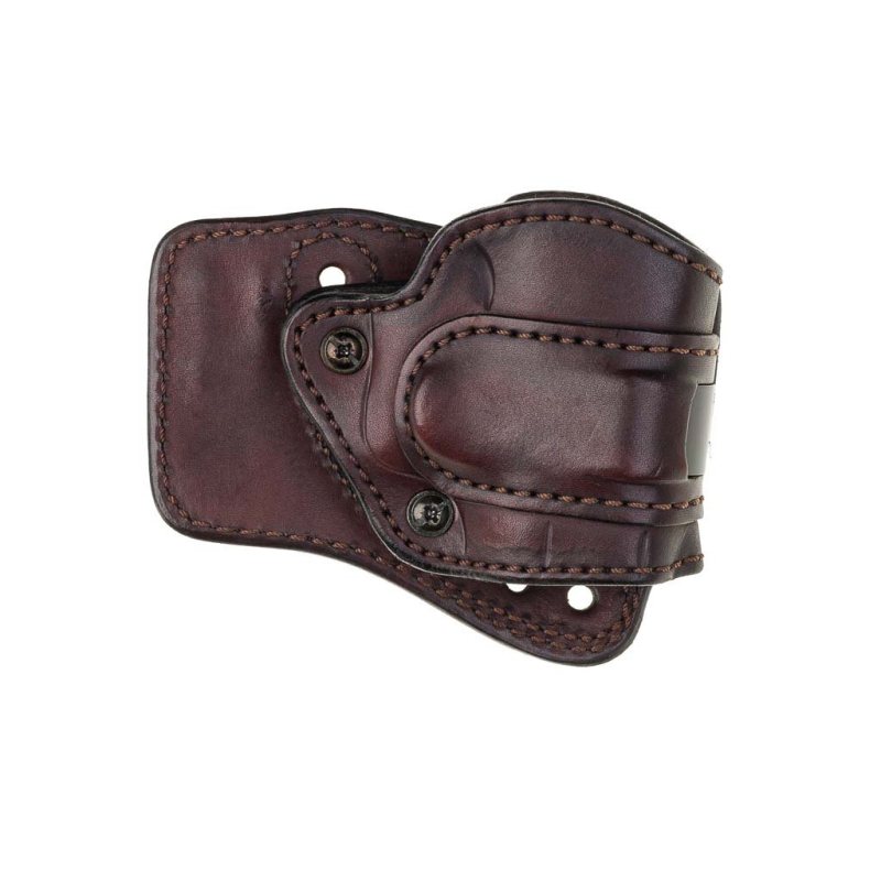 Trailguard Open-Muzzle Dual-Clip Spring Leather Holster - front view 1