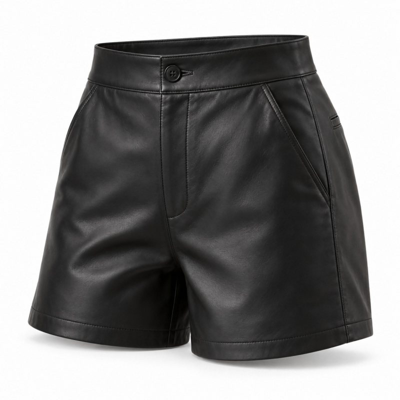 Hoch geschnittene Damen-Ledershorts - Vollständige Produktansicht