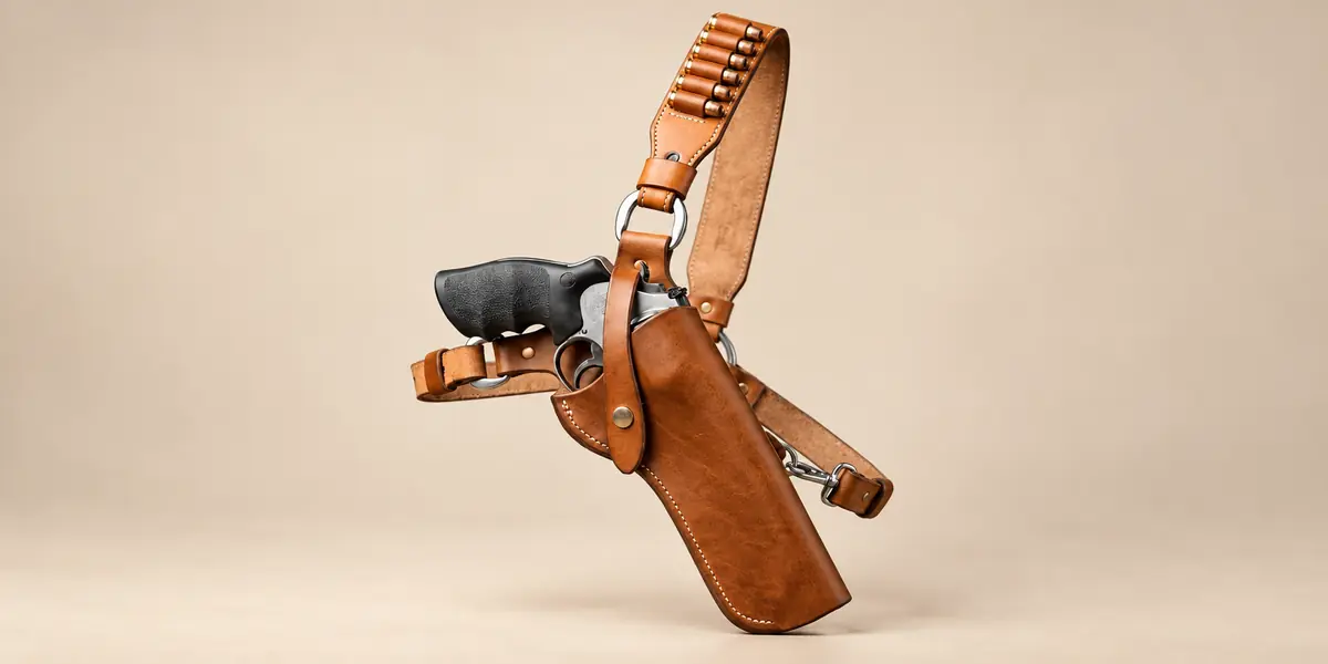Braunes Bandolierholster aus Leder